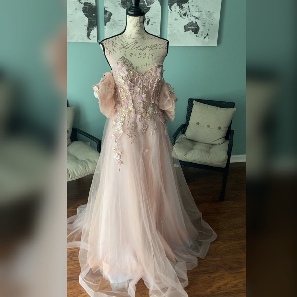 SOLD OUT Elegant a line ball gown, prom dress, pageant or non traditional - Picture 6 of 7